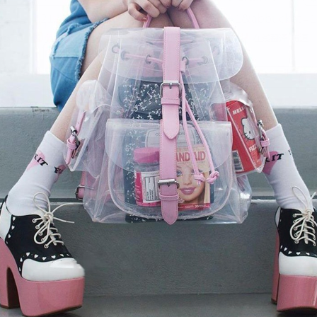 Pink Transparent Backpack AD10224