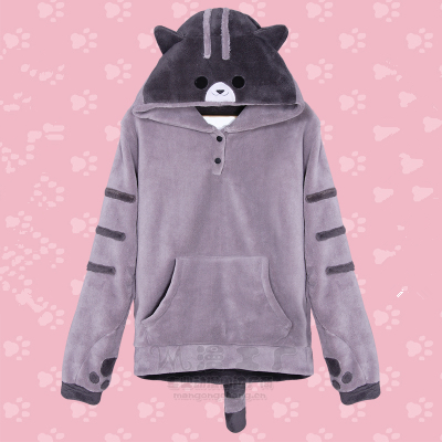 Neko Atsume Grey Hoodie AD10167