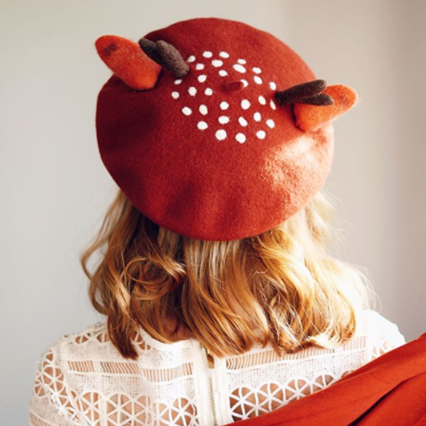 Cute Lovely Antlers Woollen Beret AD10287