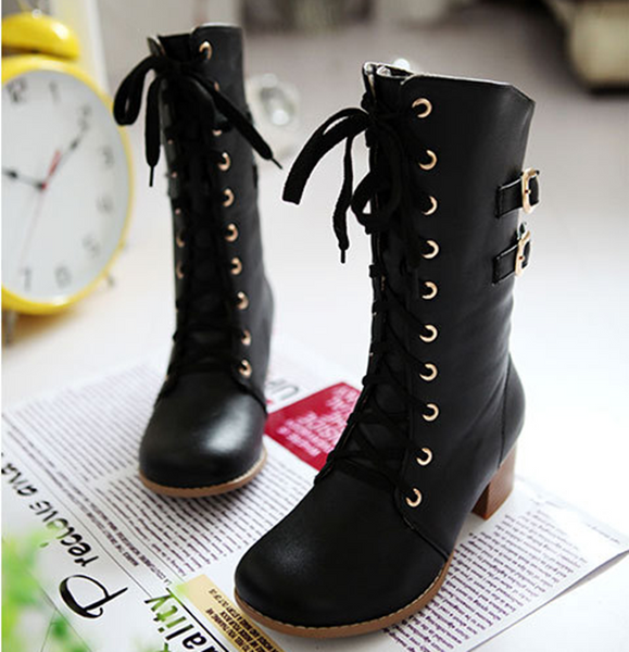 Fashion Metal Buckle Martin Boots AD10257