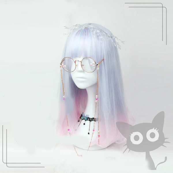Pastel Blue Pink Mixed Wig AD11151