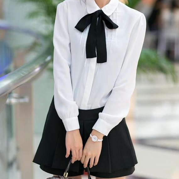 Bowknot Tie Sweet Chiffon Blouse AD0138