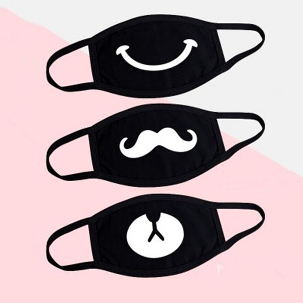 3PCS Black Expression Mask AD11015