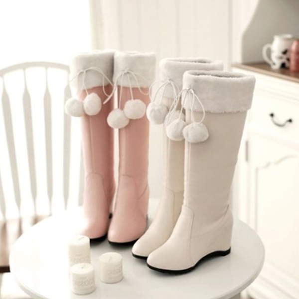 Pink/White Sweet Bow Heels AD10256