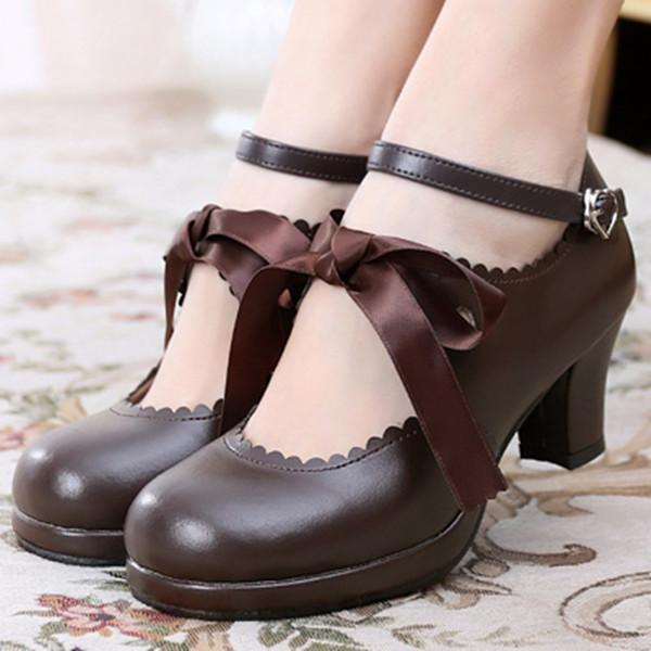 Japanese Lolita Cute Ribbon Shoes AD10249