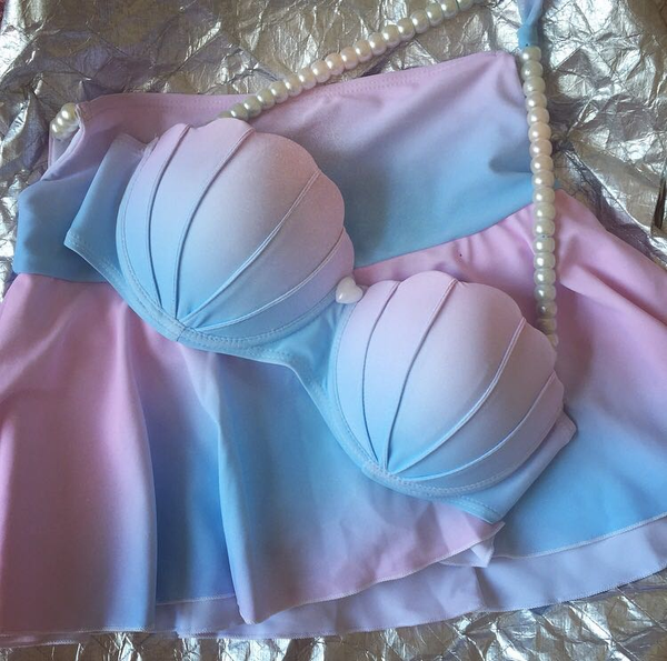 Sweet Gradient Shell Beachwear Bikini AD10029