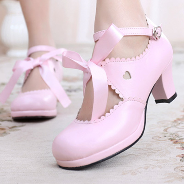 Japanese Lolita Cute Ribbon Shoes AD10249