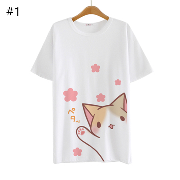 Cute Kawaii Cartoon Cat T-shirt AD10388