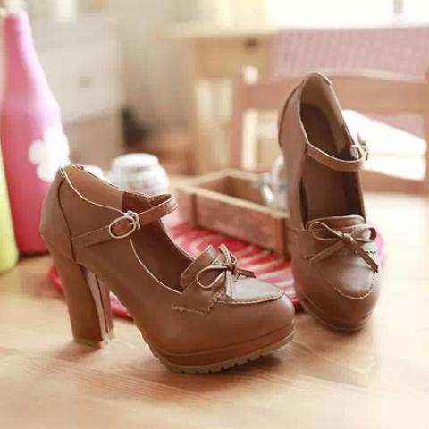 Brown Princess Bowknot Heels AD0212