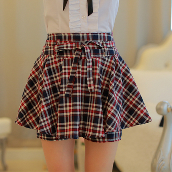 Uniform Shirt + Plaid Skirt Two-Piece Outfit AD11503