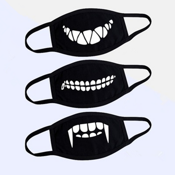 3PCS Black Expression Mask AD11015