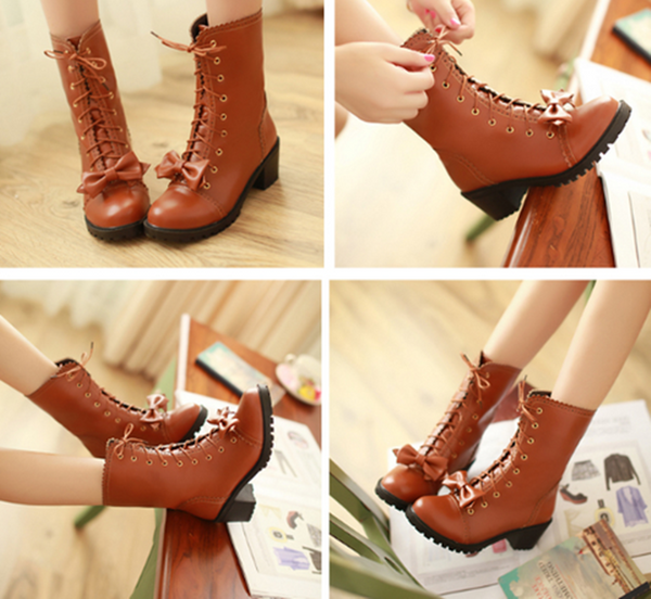 Cute Kawaii Bowknot Boots AD3260
