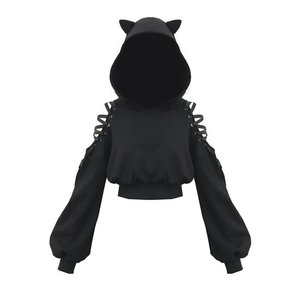 Gothic Cat Ears Lace Hoodie Plaid Skirt Set AD11189