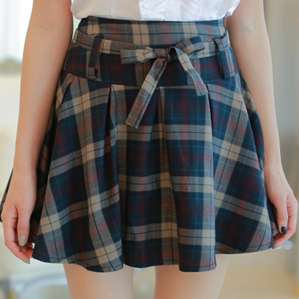 Uniform Shirt + Plaid Skirt Two-Piece Outfit AD11503