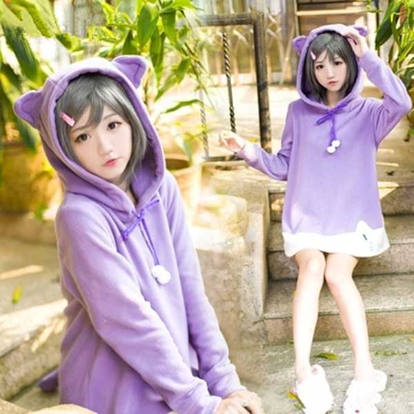 Neko Cat Ears Purple Hooded AD10168 Andester