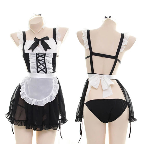 Bow Lace Maid Nightdress Set AD10530
