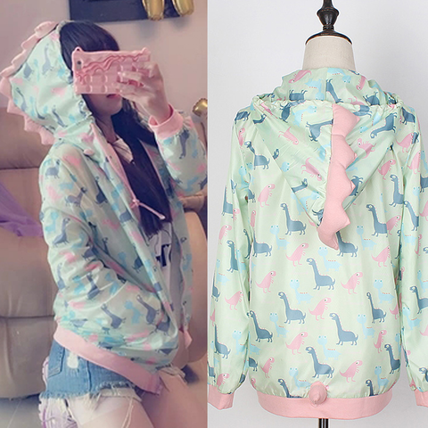 Kawaii Dinosaur Hoodie Jacket AD10304