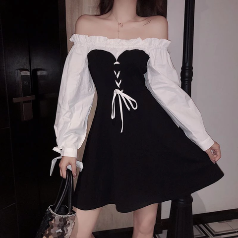 Elegant Off-Shoulder Barmaid Dress AD10642