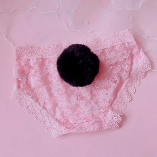Cute Rabbit Tail Lace Briefs AD11457