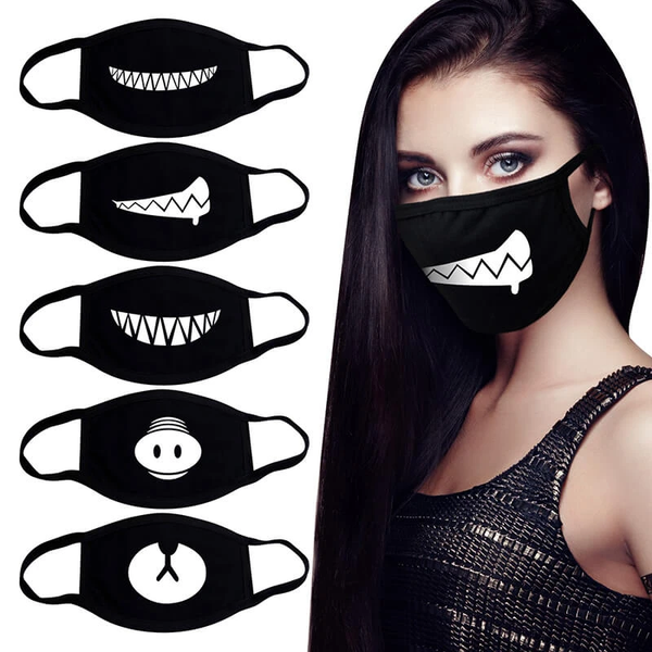 3PCS Black Expression Mask AD11015