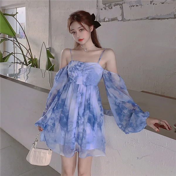 Blue Chiffon Dress AD210008