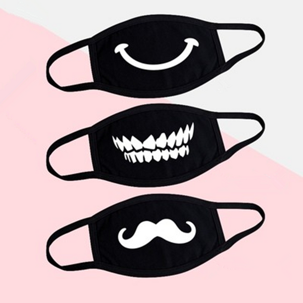 3PCS Black Expression Mask AD11015