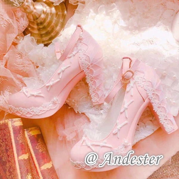 Lace Bow Lolita Shoes AD11374
