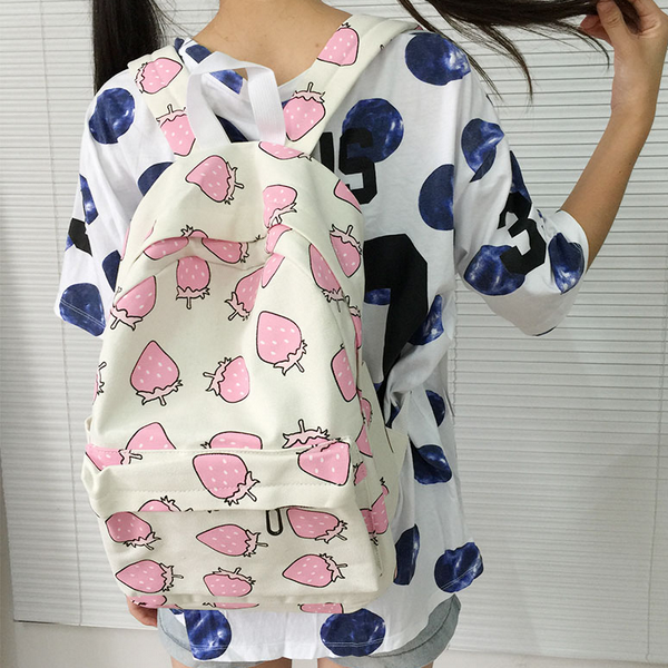 Strawberry Printing Backpack AD10234