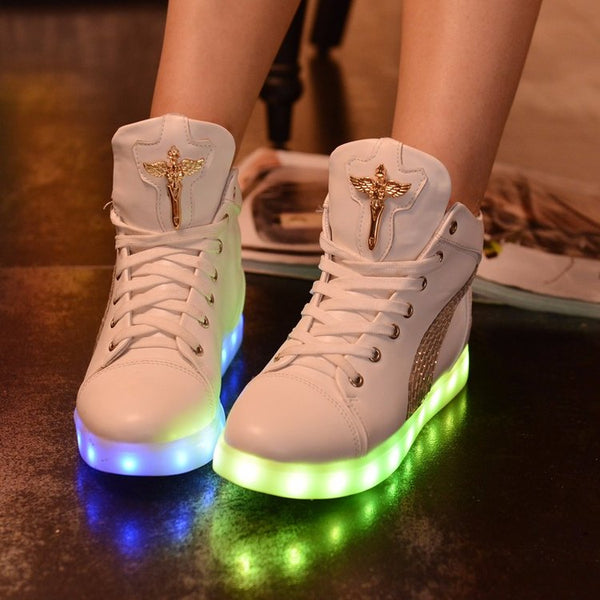 Student LED Charging Luminous High Sneaker AD10411