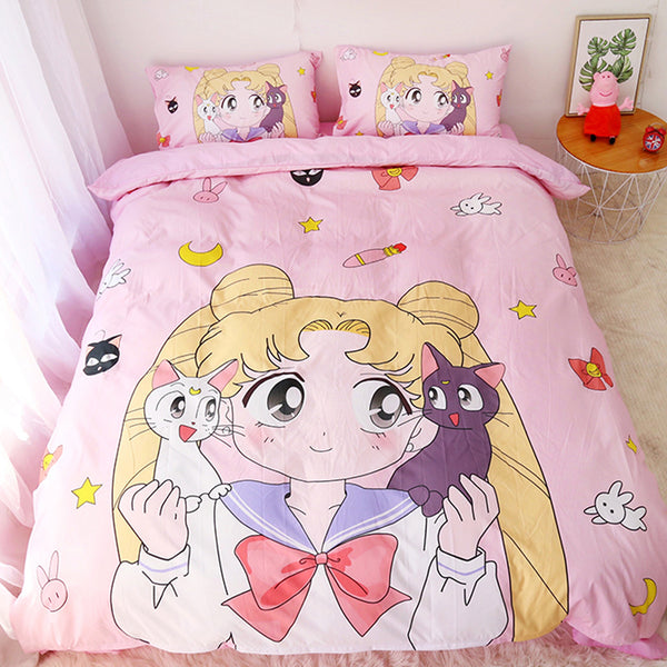 Pink Sailor Moon Bed Sheet Set AD10422