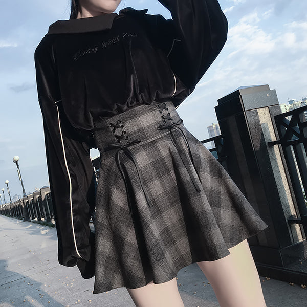 Lolita Grid Skirt AD11559