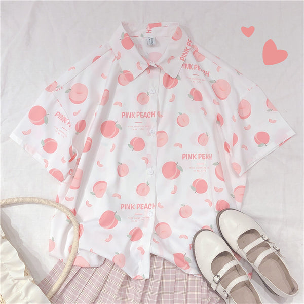 Peach Printed Shirt AD12179