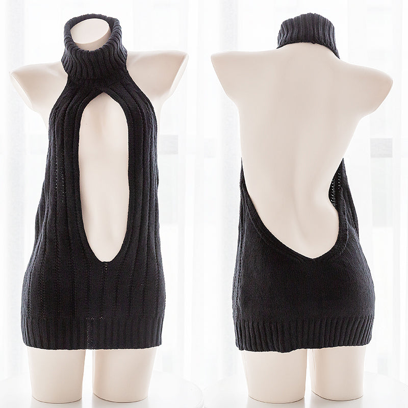 Black Hollow Chest Sweater AD11299