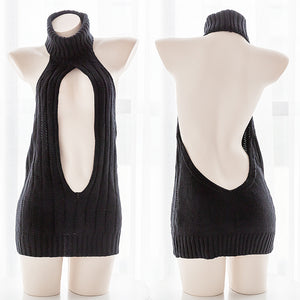 Black Hollow Chest Sweater AD11299
