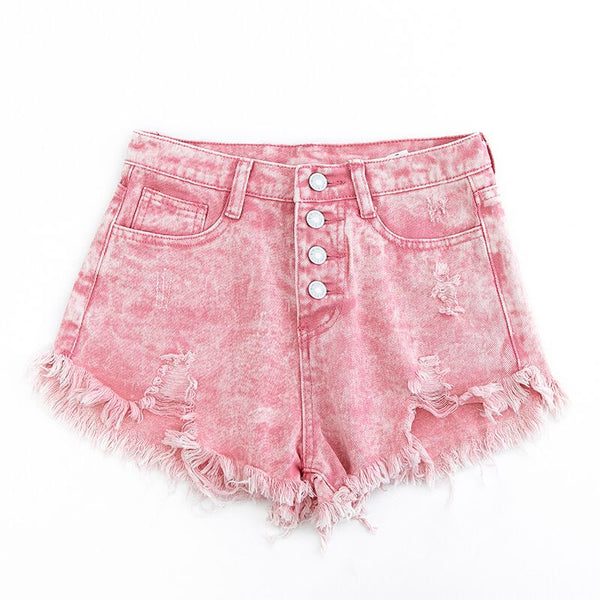 Pink / Blue Tall Waist Cowboy Shorts AD11409