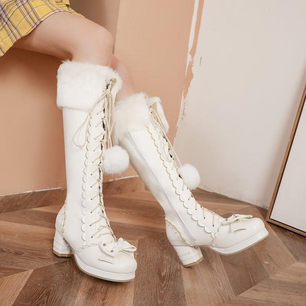 Sweet Bow High Heel Boots AD12593