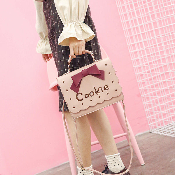 Pink/Brown Bowknot Embroidery Bag AD10956