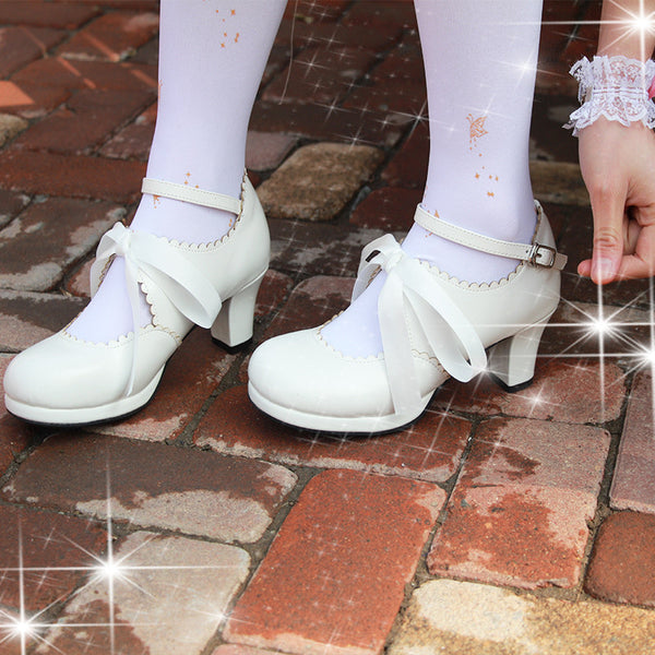 Japanese Lolita Cute Ribbon Shoes AD10249