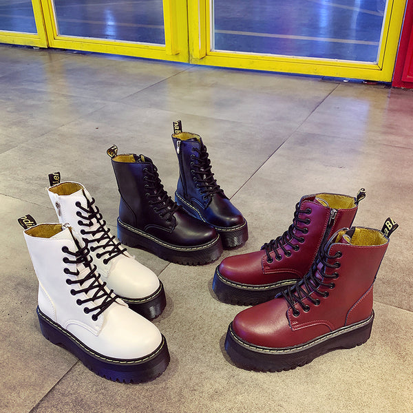 Side Zipper Platform Martin Boots AD11649
