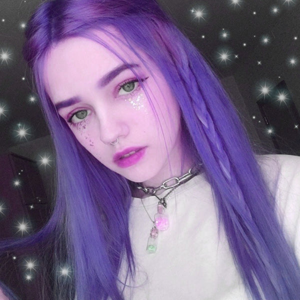Purple Straight Hair Wigs AD11695