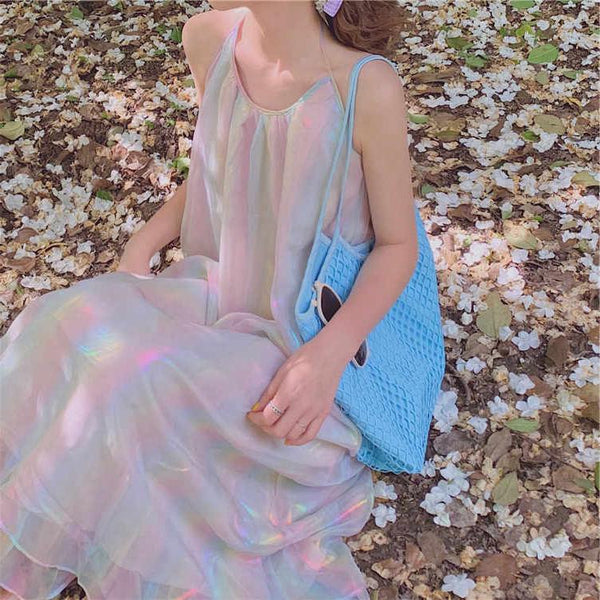 Pastel Hologram Rainbow Dress AD11449