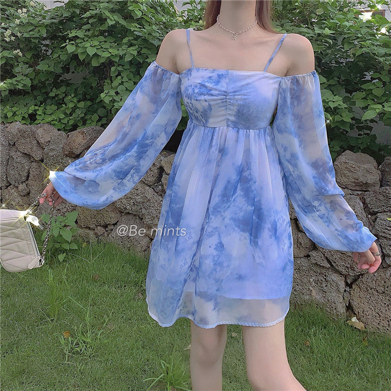 Blue Chiffon Dress AD210008