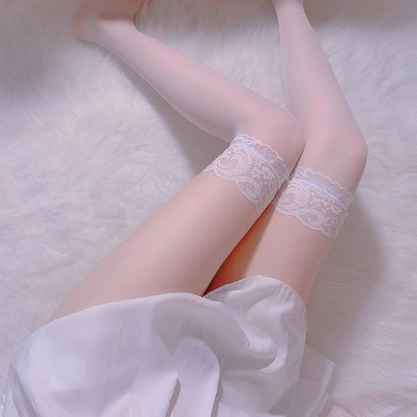 Black / White Lace Stockings AD12290