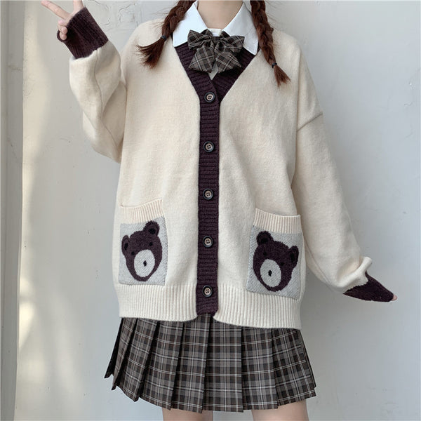 JK Bear Sweater Cardigan AD12574