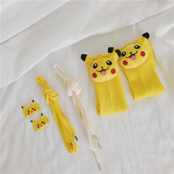 Yellow Pokemon Hand-painted Canvas Shoes AD10504