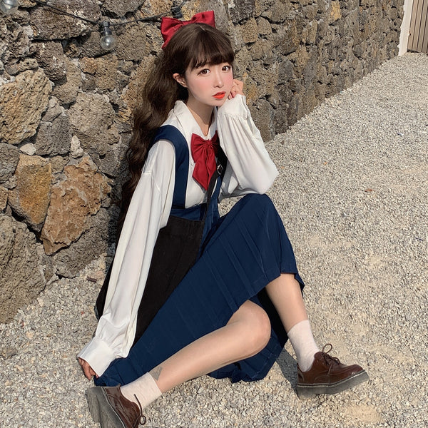 Sweet Blouse + Braces Skirt Outfit AD11341