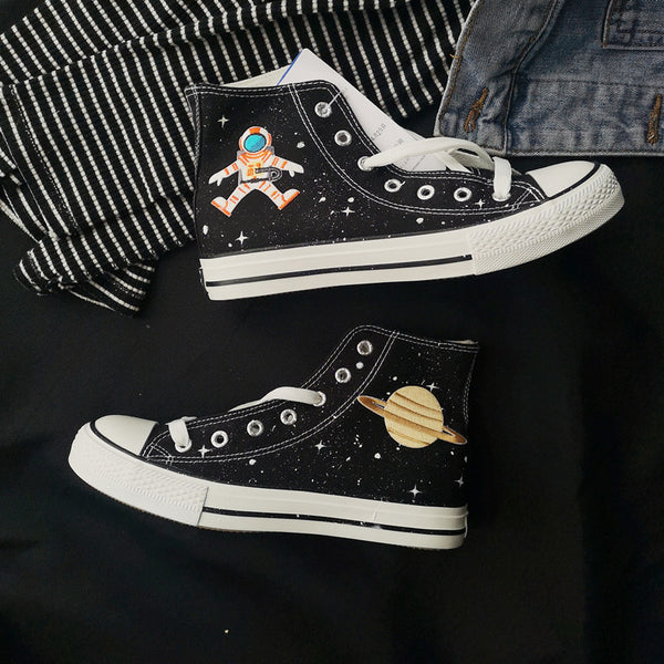 Astronauts Hand-painted Canvas Shoes AD11026