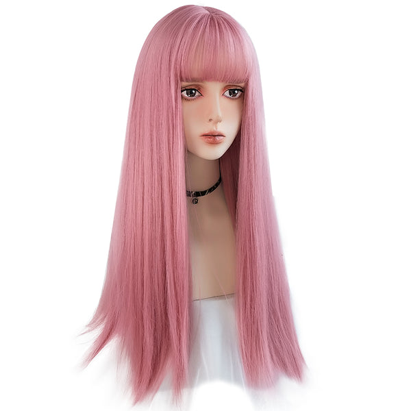 Lolita Pink Long Straight Wig AD11684