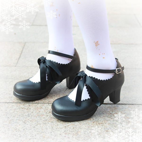 Japanese Lolita Cute Ribbon Shoes AD10249