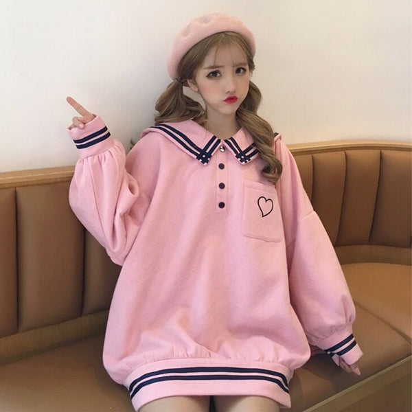 Navy Collar Sweatshirt AD10972